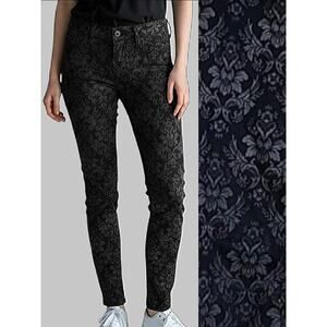 Free People Damask Brocade Jacquard Goth Skinny Jeans